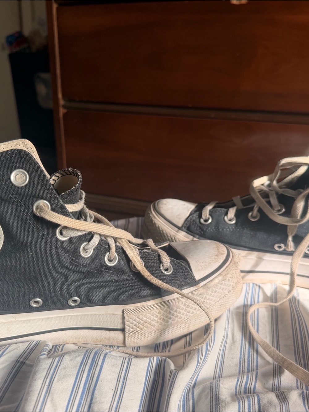 Converse Black High-Top Sneakers with White Trim